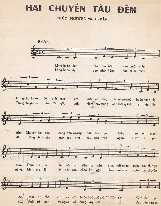 Sheet nhạc Hai Chuyến Tàu Đêm